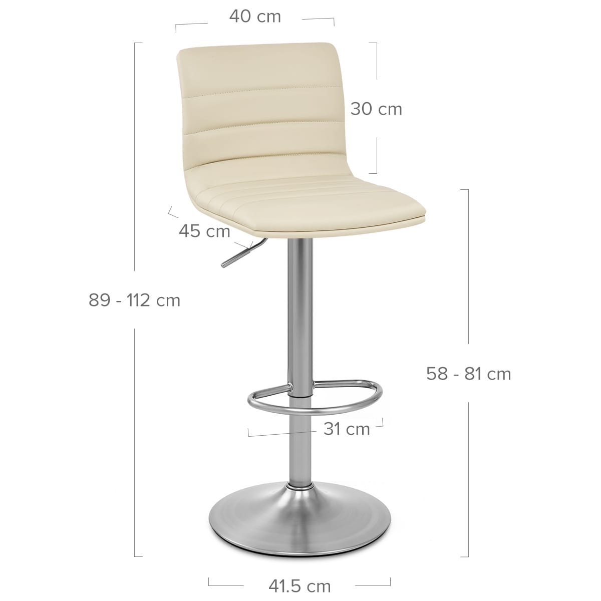 Kunstleder Barhocker Gebürstet - Linear Beige