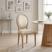 Echtleder Esszimmerstuhl Eiche - Louis Beige