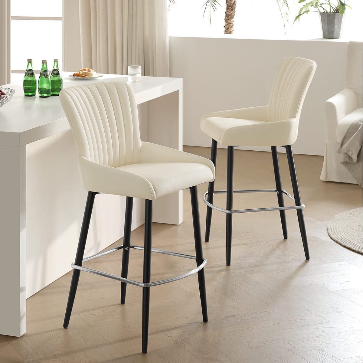 Barhocker Kunstleder - Lucia Beige