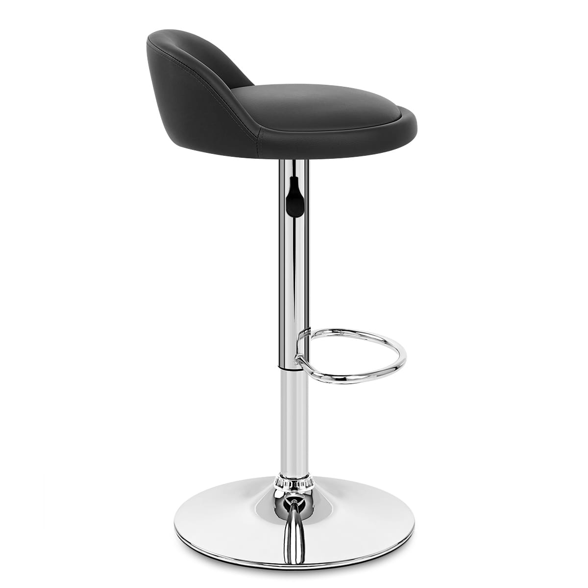 Echtleder Barhocker Chrom - Lulu Schwarz