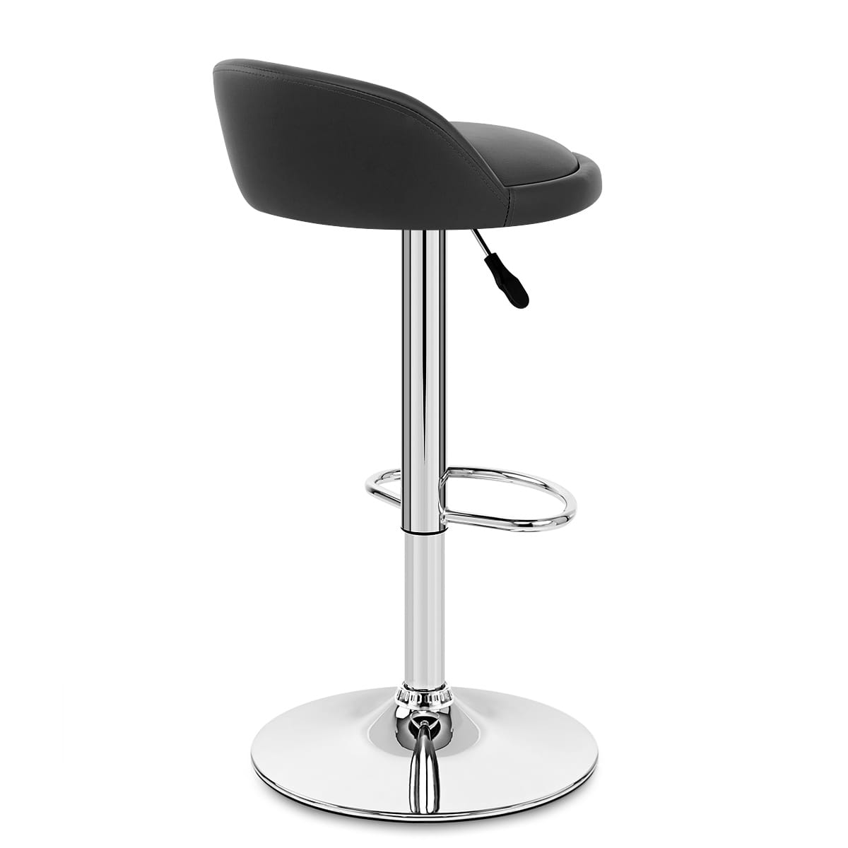 Echtleder Barhocker Chrom - Lulu Schwarz