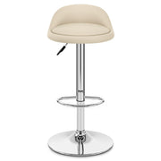 Sgabello Pelle Cromato - Lulu Crema