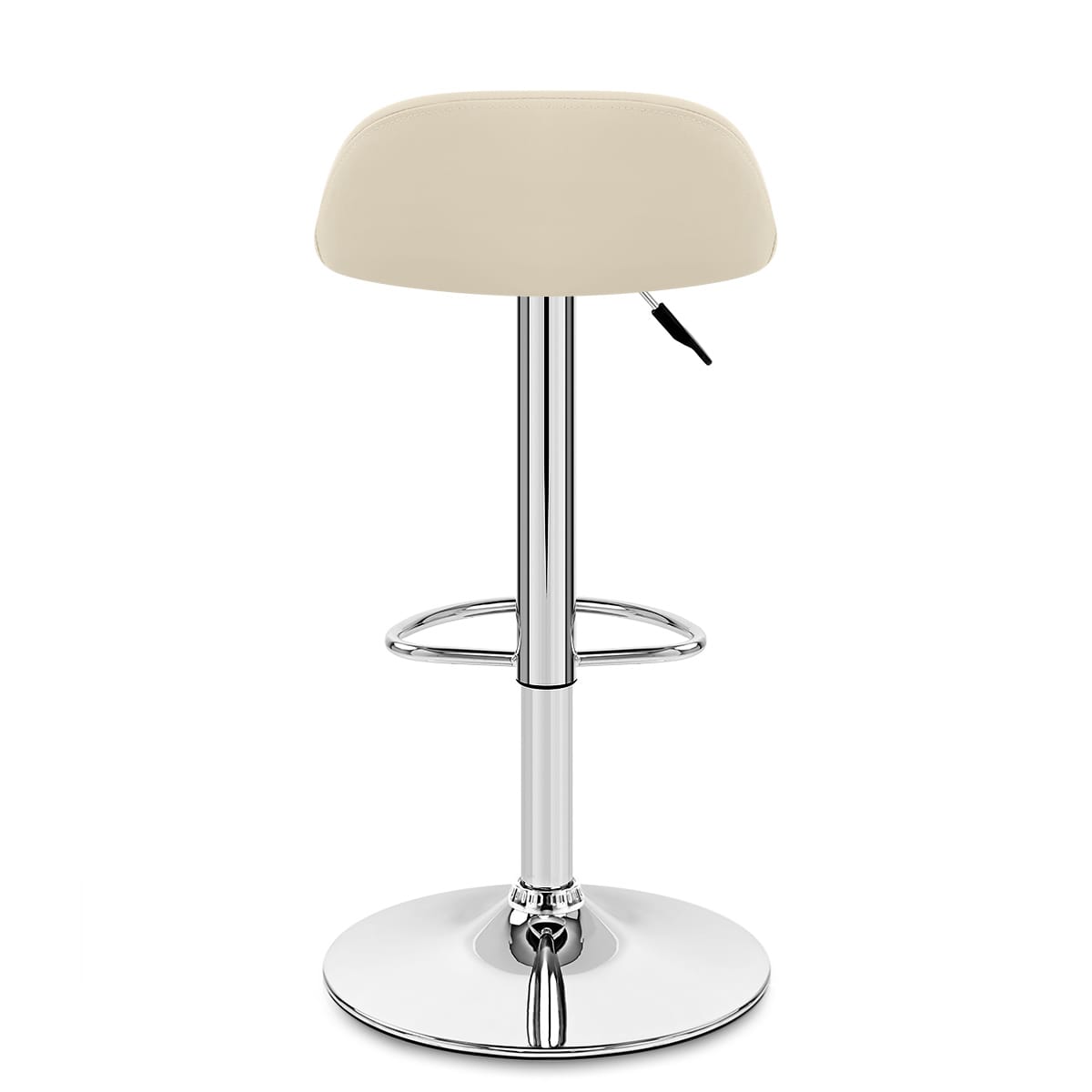Sgabello Pelle Cromato - Lulu Crema