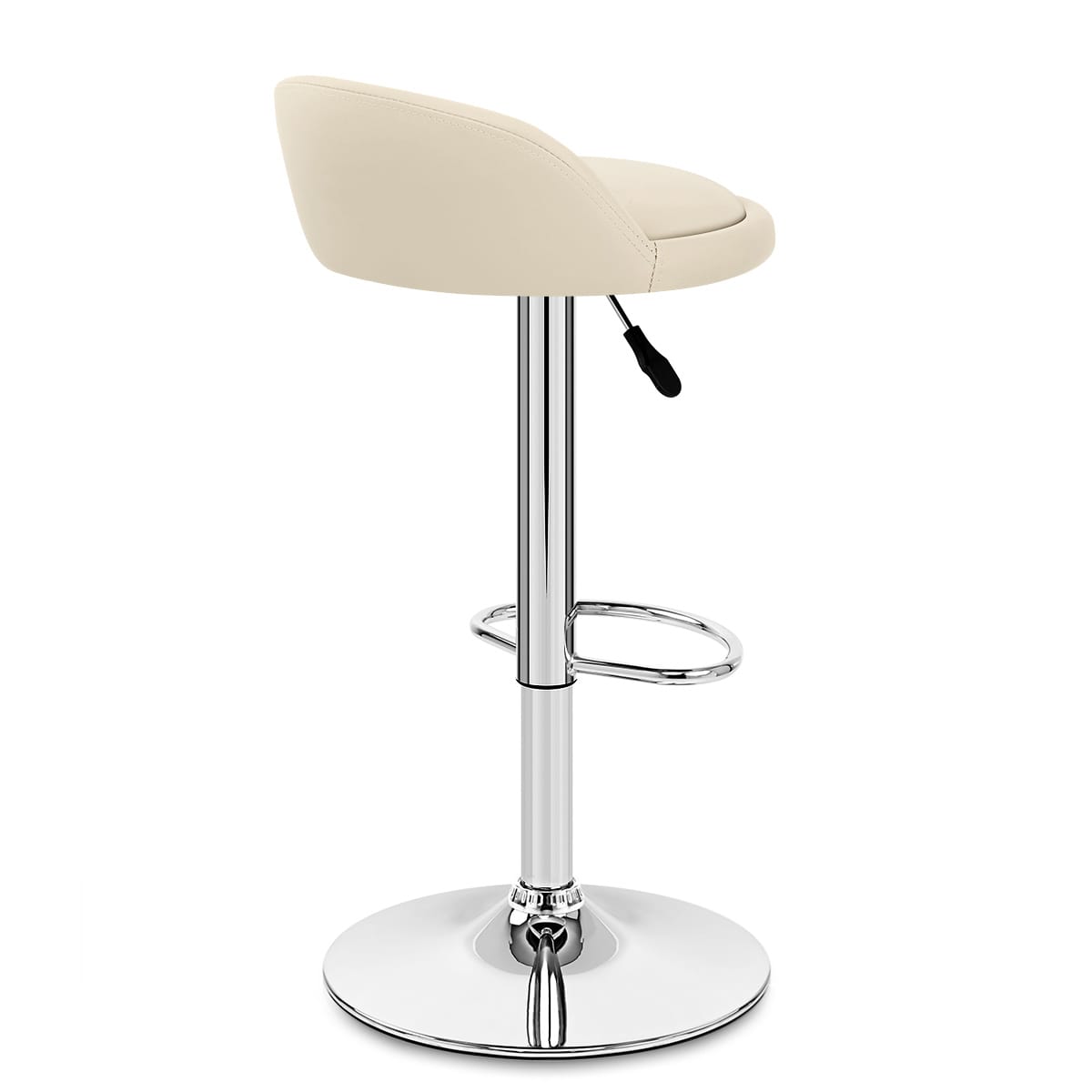 Sgabello Pelle Cromato - Lulu Crema