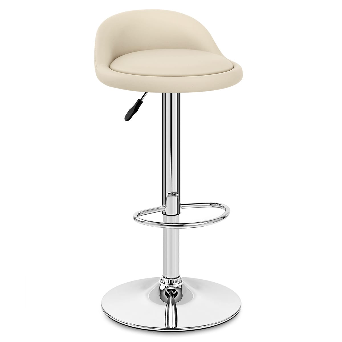 Sgabello Pelle Cromato - Lulu Crema