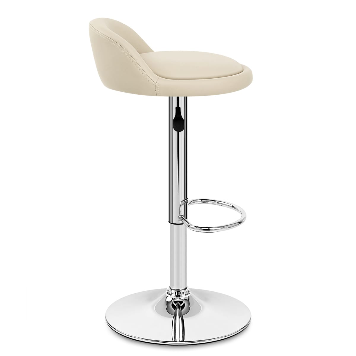 Sgabello Pelle Cromato - Lulu Crema