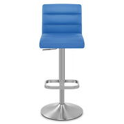 Sgabello Ecopelle Cromo Satinato - Lush Blu