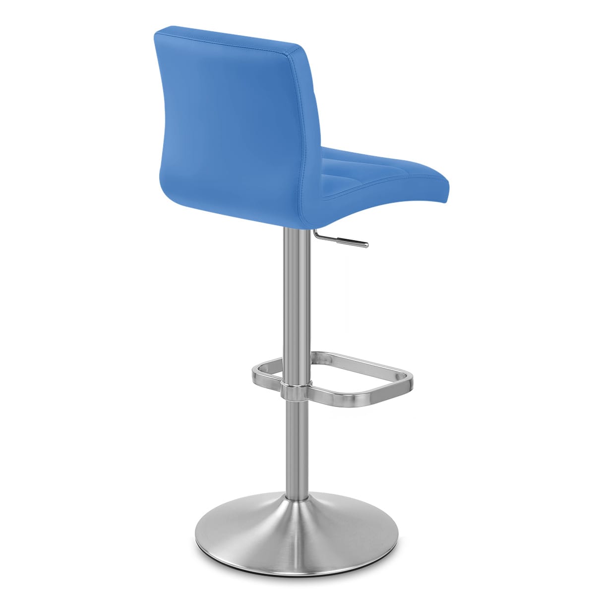 Sgabello Ecopelle Cromo Satinato - Lush Blu