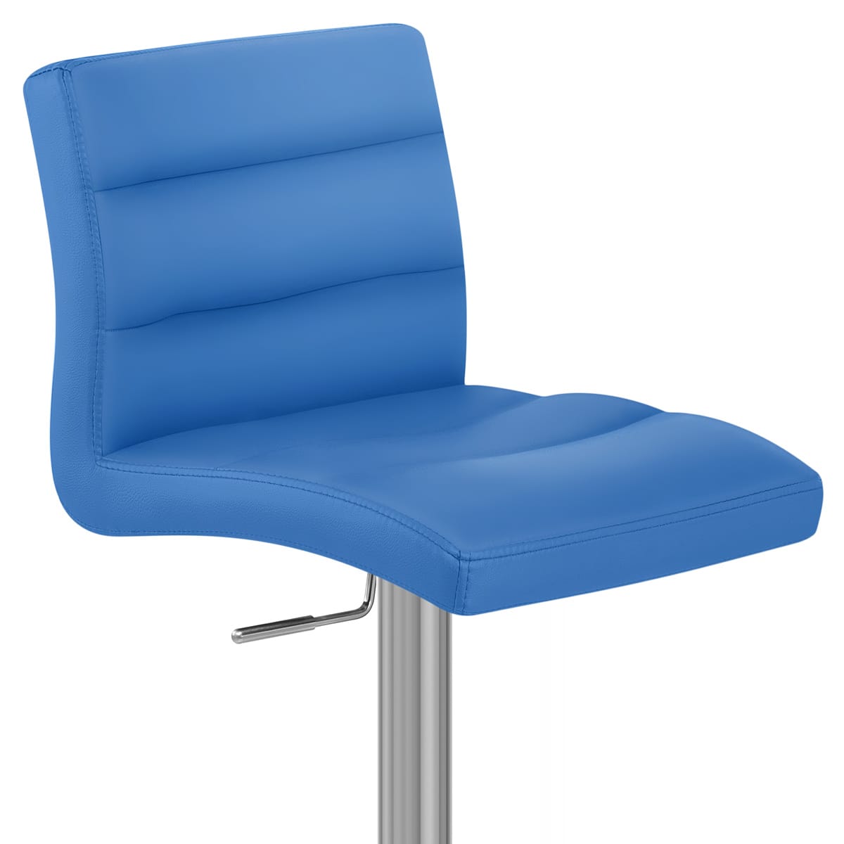 Sgabello Ecopelle Cromo Satinato - Lush Blu