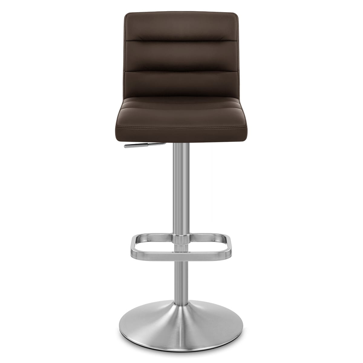 Sgabello Ecopelle Cromo Satinato - Lush Marrone