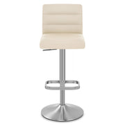 Sgabello Ecopelle Cromo Satinato - Lush Crema