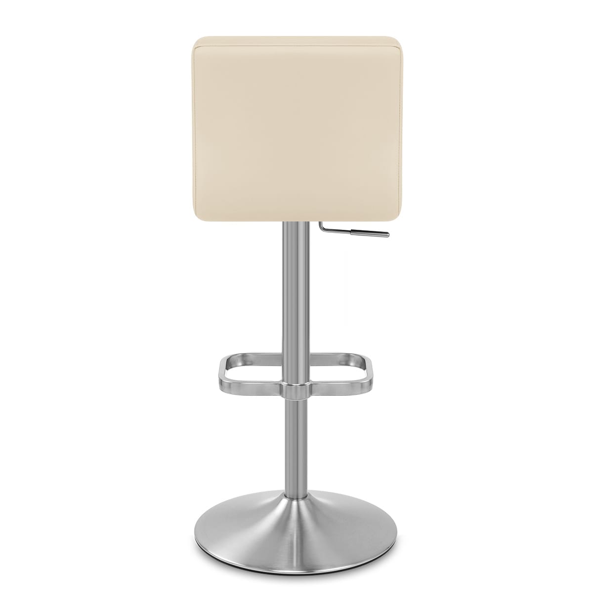 Sgabello Ecopelle Cromo Satinato - Lush Crema