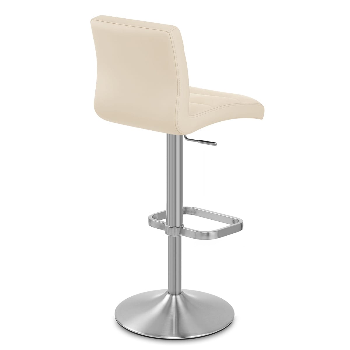 Sgabello Ecopelle Cromo Satinato - Lush Crema