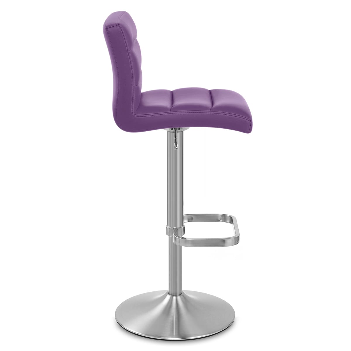 Sgabello Ecopelle Cromo Satinato - Lush Viola