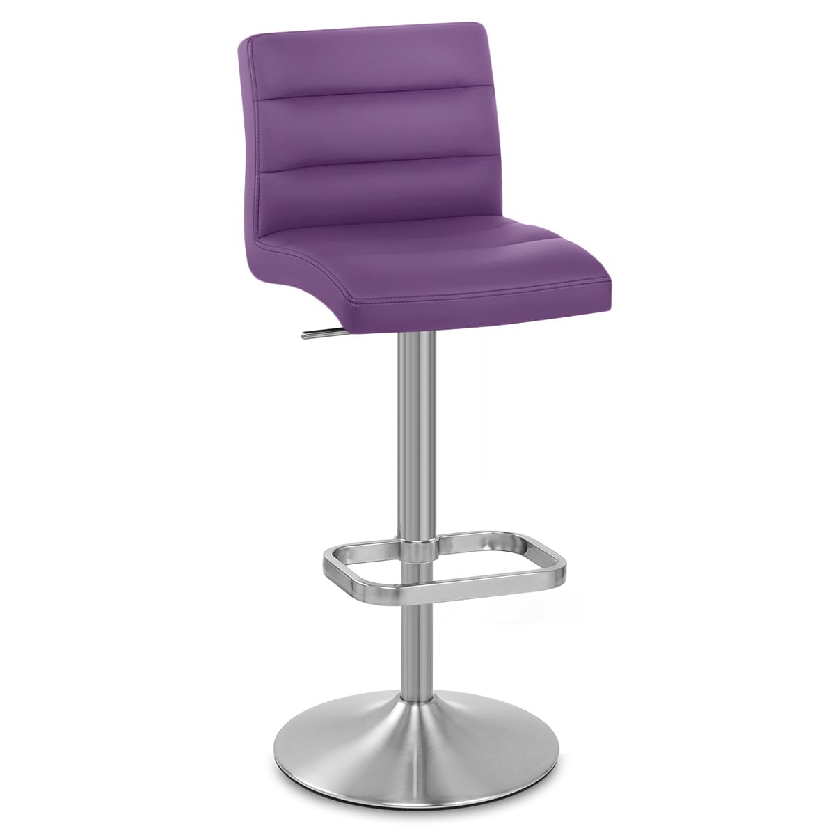 Sgabello Ecopelle Cromo Satinato - Lush Viola