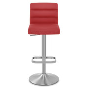Sgabello Ecopelle Cromo Satinato - Lush Rosso
