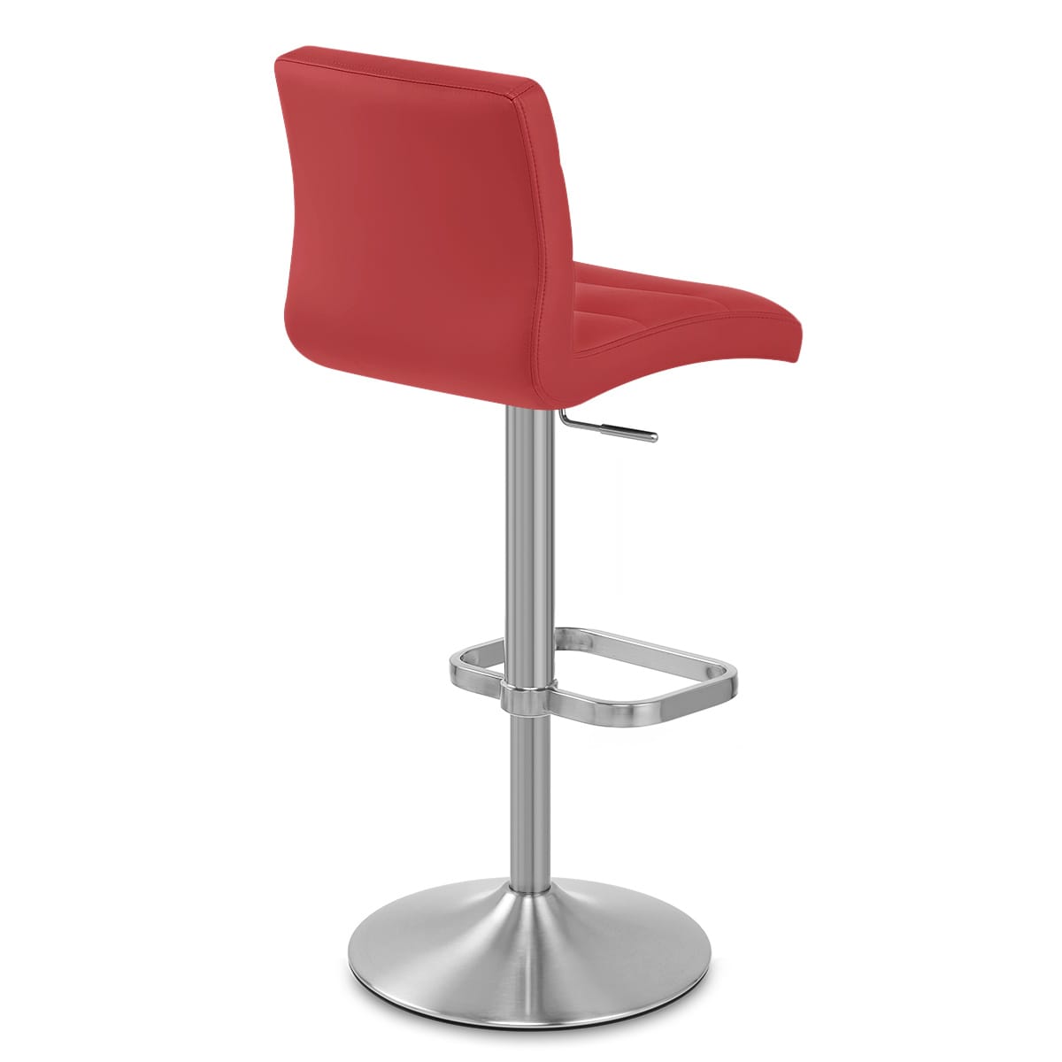 Sgabello Ecopelle Cromo Satinato - Lush Rosso