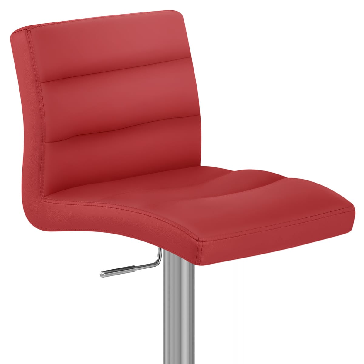 Sgabello Ecopelle Cromo Satinato - Lush Rosso