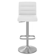 Sgabello Ecopelle Cromo Satinato - Lush Bianco
