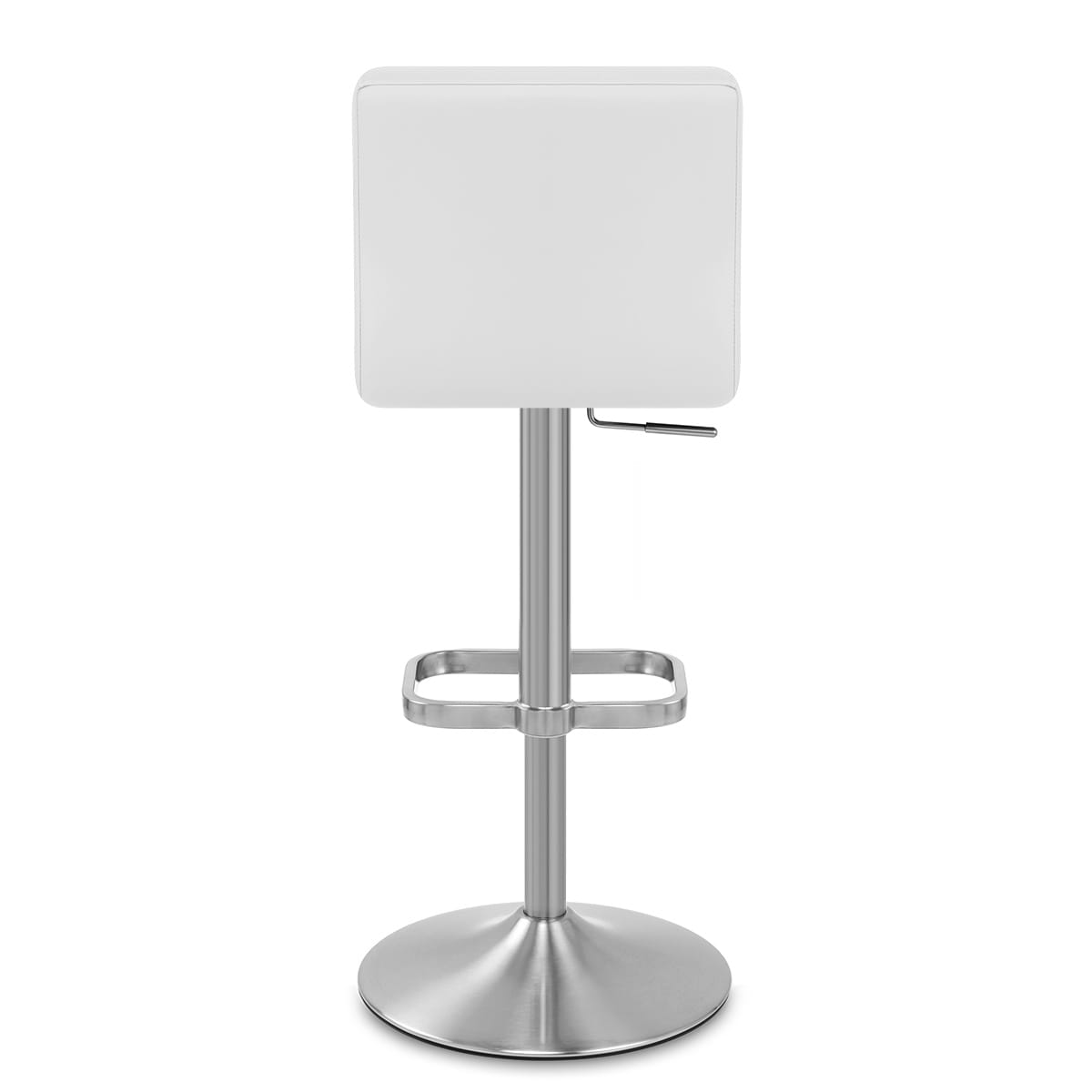 Sgabello Ecopelle Cromo Satinato - Lush Bianco