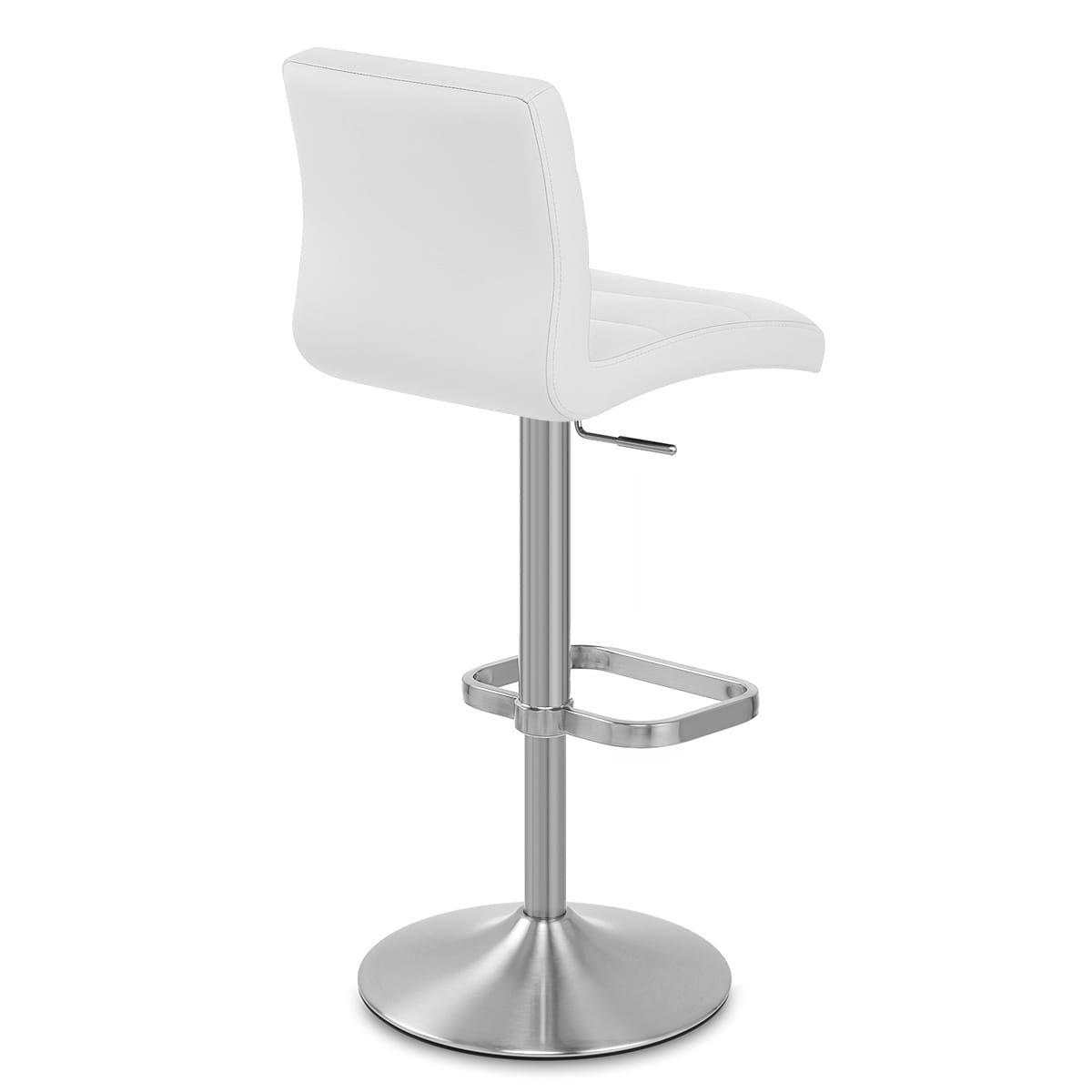 Sgabello Ecopelle Cromo Satinato - Lush Bianco