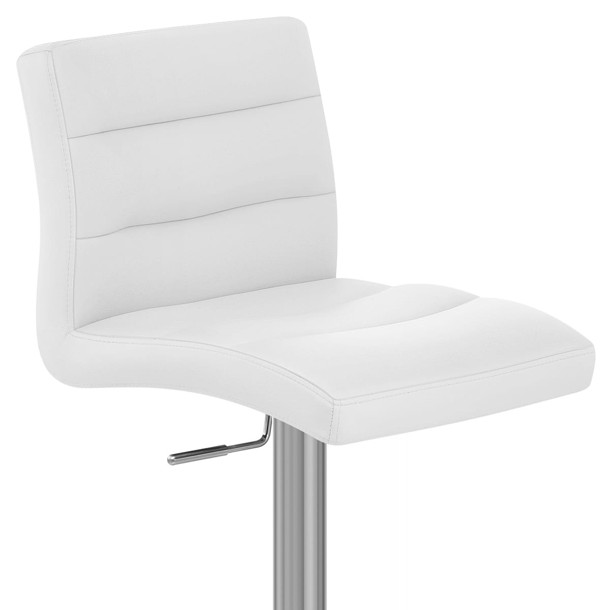 Sgabello Ecopelle Cromo Satinato - Lush Bianco