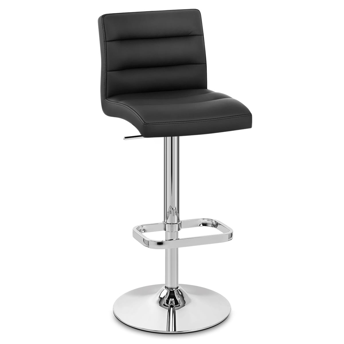 Kunstleder Barhocker Chrom - Lush Schwarz