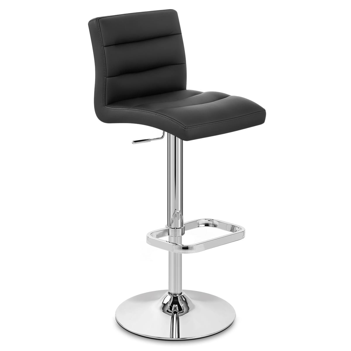 Kunstleder Barhocker Chrom - Lush Schwarz
