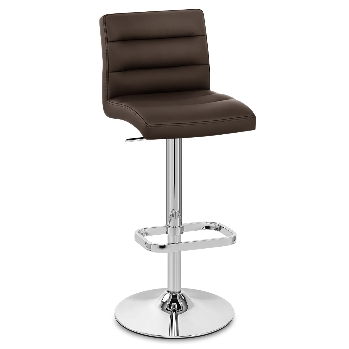 Sgabello Ecopelle Cromato - Lush Marrone