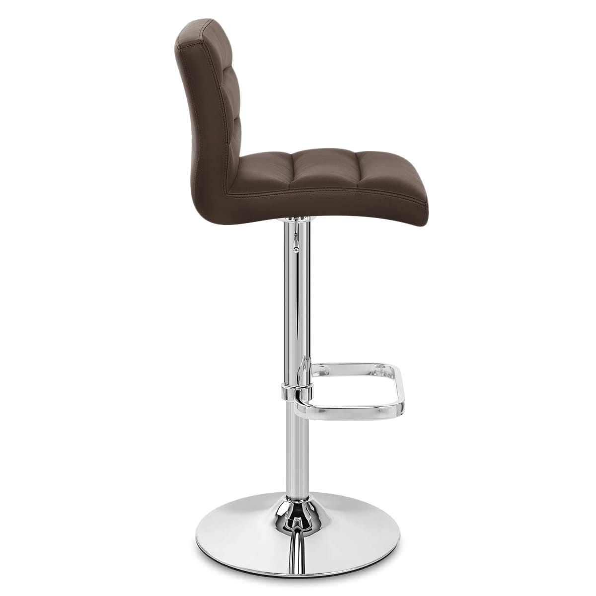Sgabello Ecopelle Cromato - Lush Marrone