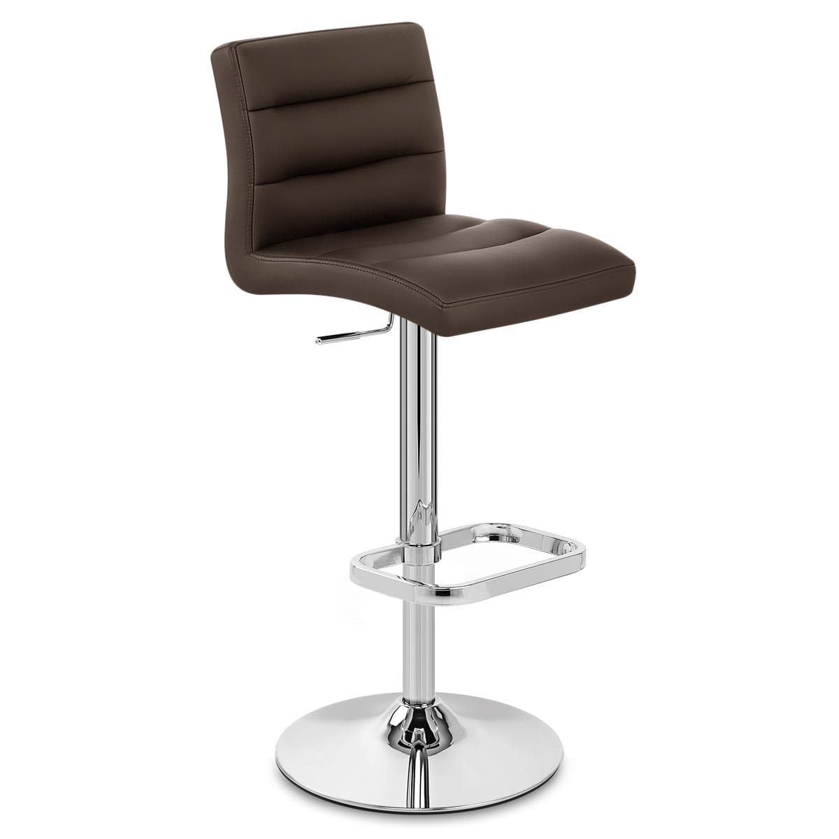 Sgabello Ecopelle Cromato - Lush Marrone