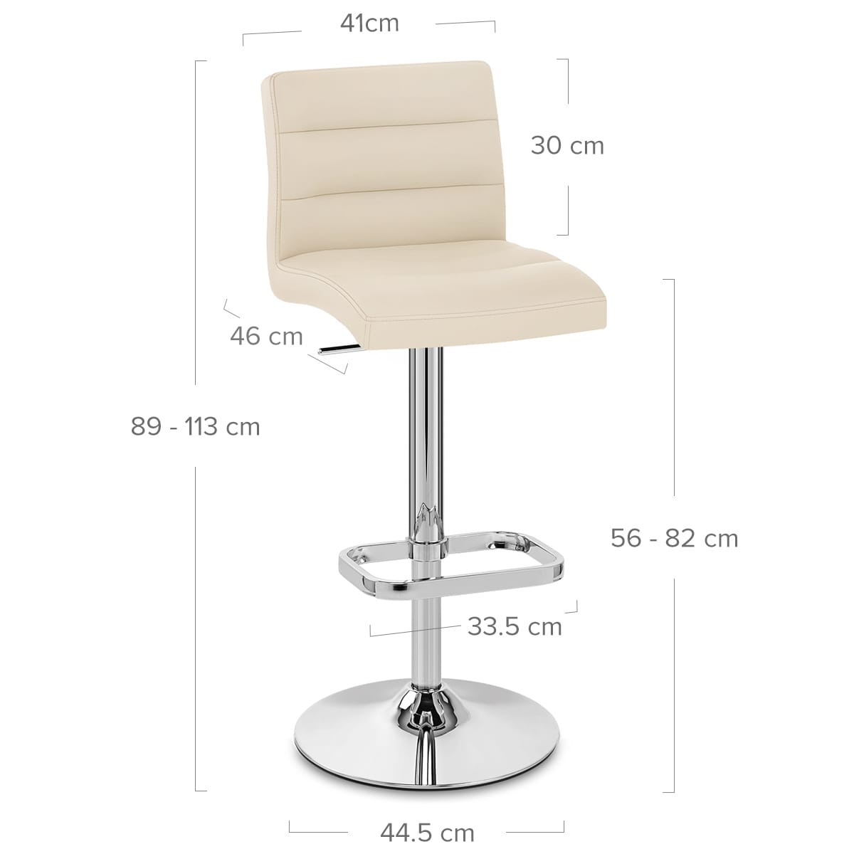Kunstleder Barhocker Chrom - Lush Beige