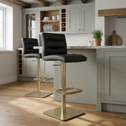 Kunstleder Barhocker Gold - Lush Schwarz