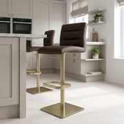 Kunstleder Barhocker Gold - Lush Braun