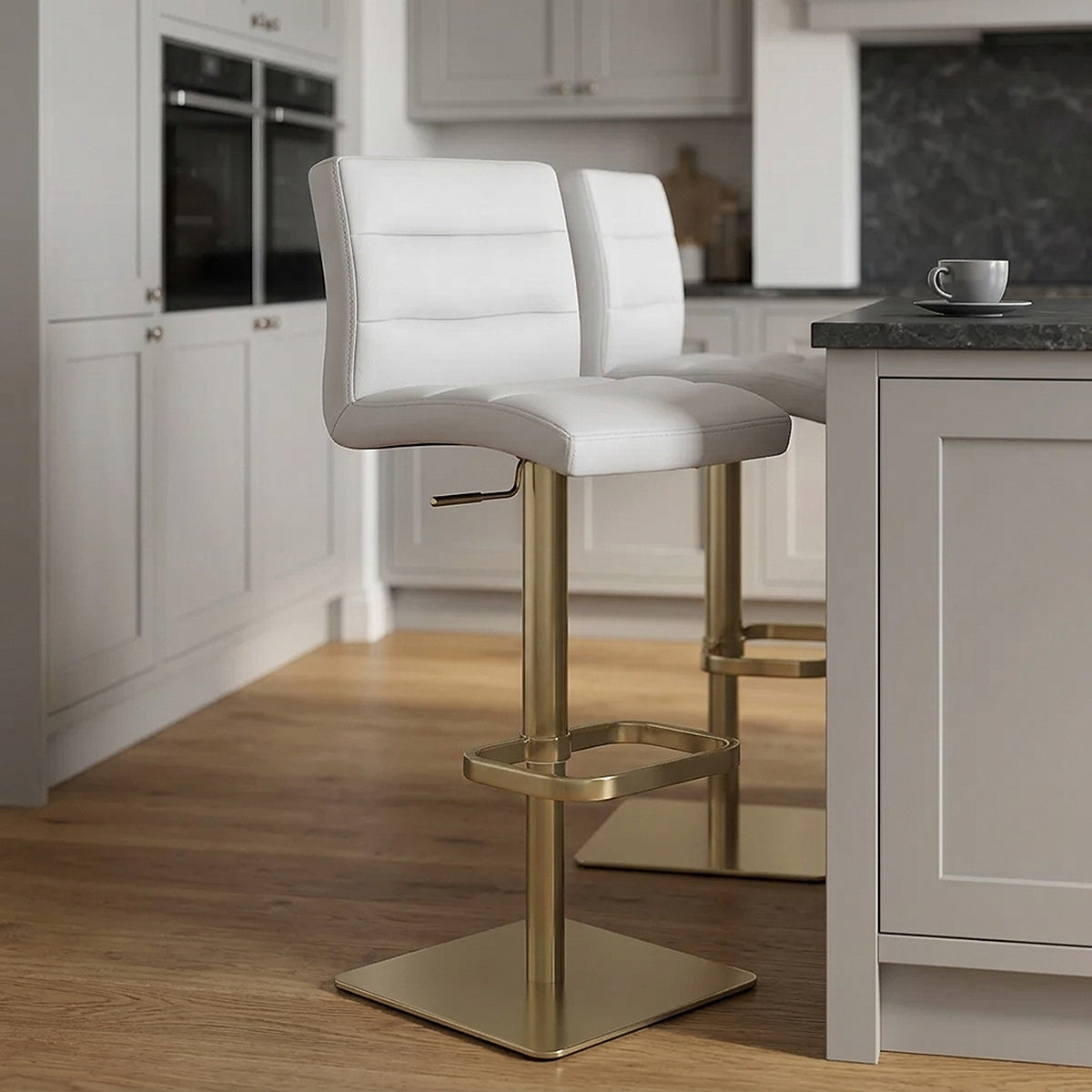 Kunstleder Barhocker Gold - Lush Grau