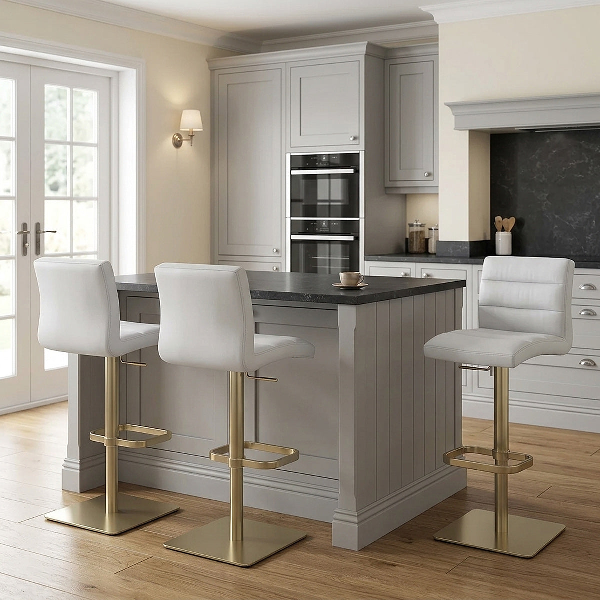 Kunstleder Barhocker Gold - Lush Grau