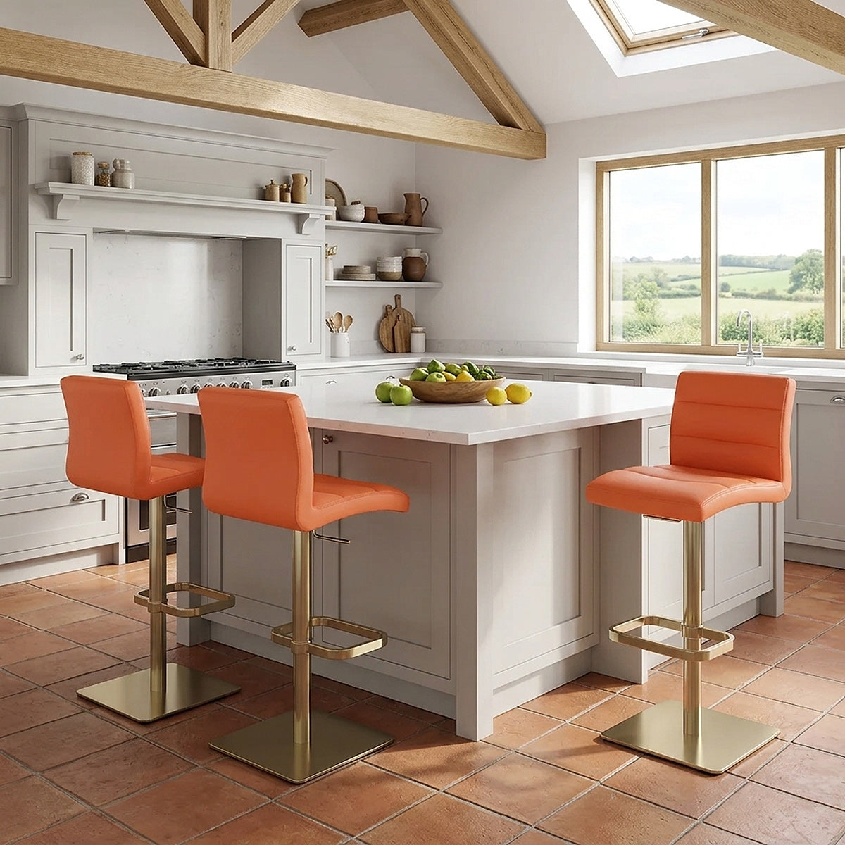 Kunstleder Barhocker Gold - Lush Orange