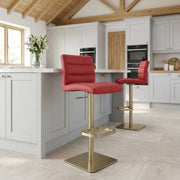 Kunstleder Barhocker Gold - Lush Rot