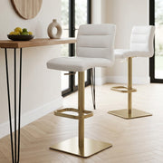 Sgabello Ecopelle Oro - Lush Bianco