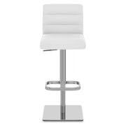 Sgabello Pelle Cromo Satinato - Lush Bianco