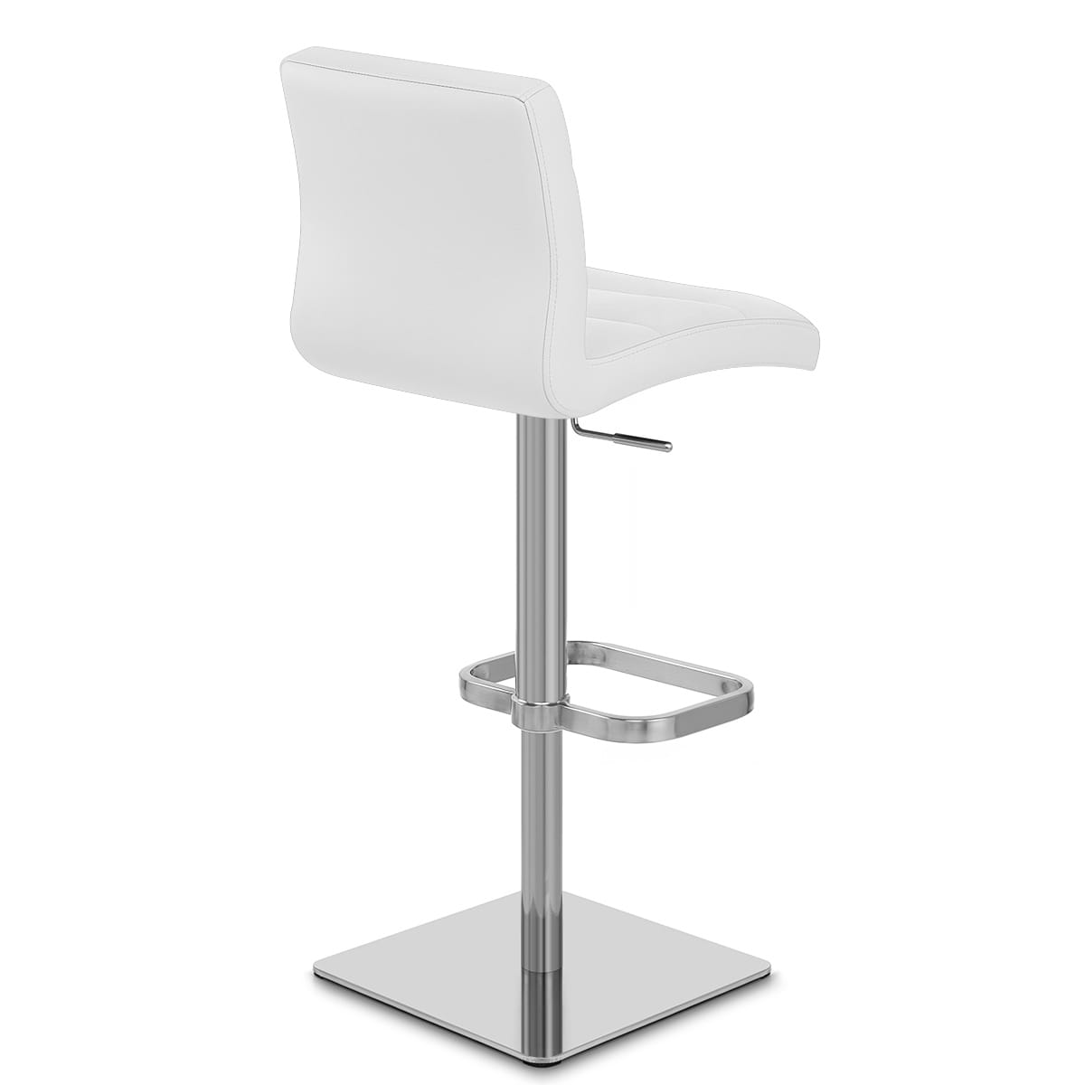 Sgabello Pelle Cromo Satinato - Lush Bianco