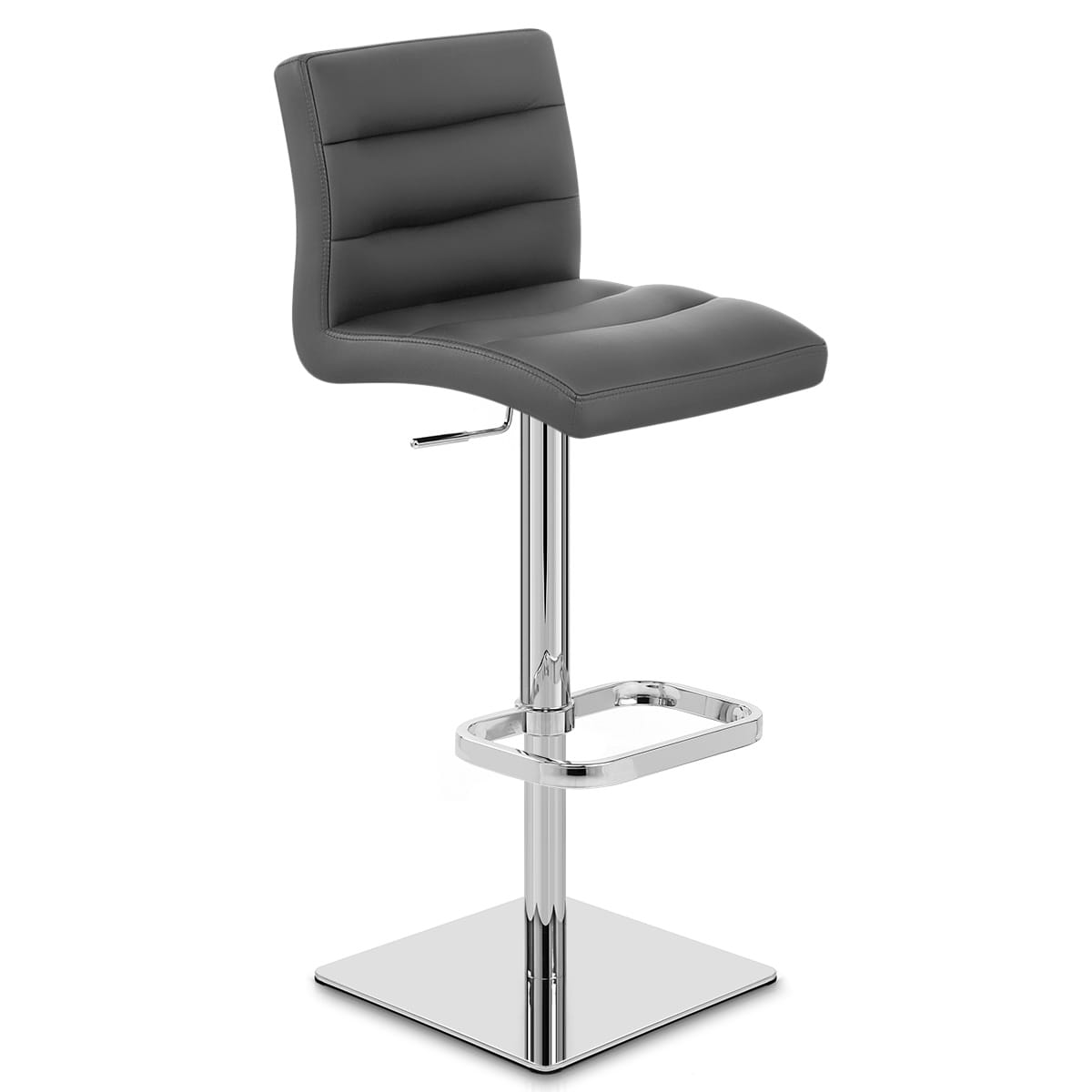 Echtleder Barhocker Chrom - Lush Grau