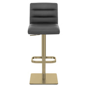 Sgabello Vera Pelle Oro spazzolato - Lush Grigio scuro