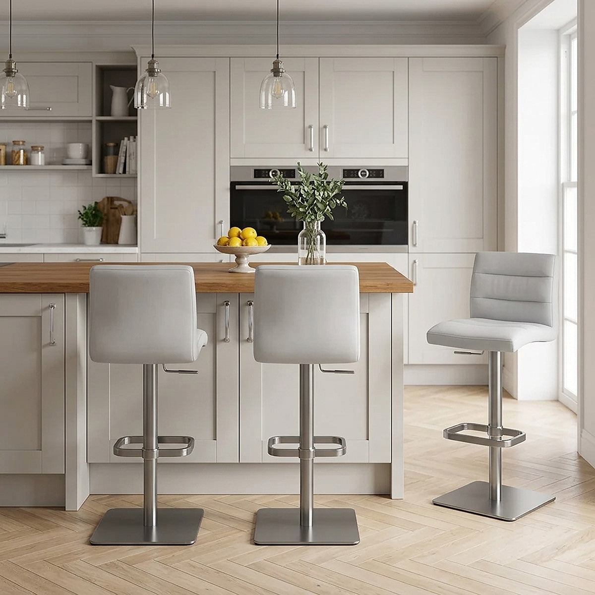 Sgabello Vera Pelle Graffite - Lush Grigio
