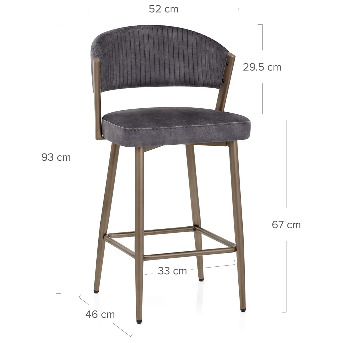 Samt Barhocker - Lusso Dunkelgrau