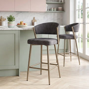 Samt Barhocker - Lusso Dunkelgrau