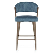 Samt Barhocker - Lusso Blau