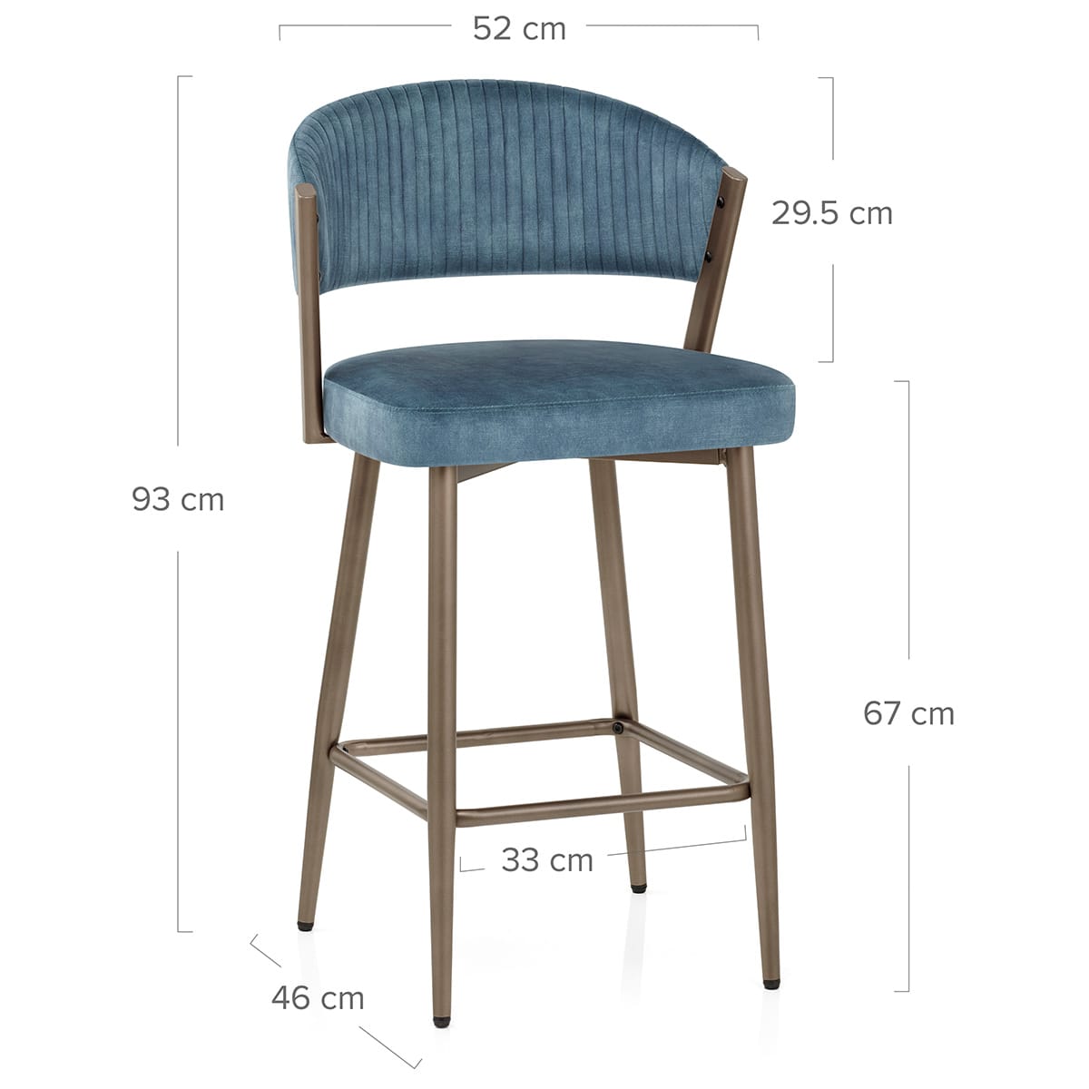 Samt Barhocker - Lusso Blau