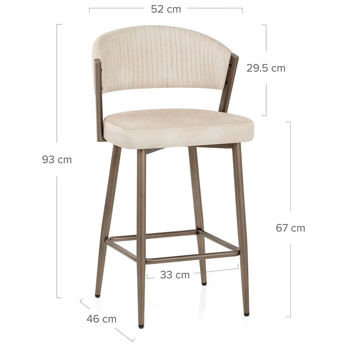 Samt Barhocker - Lusso Beige