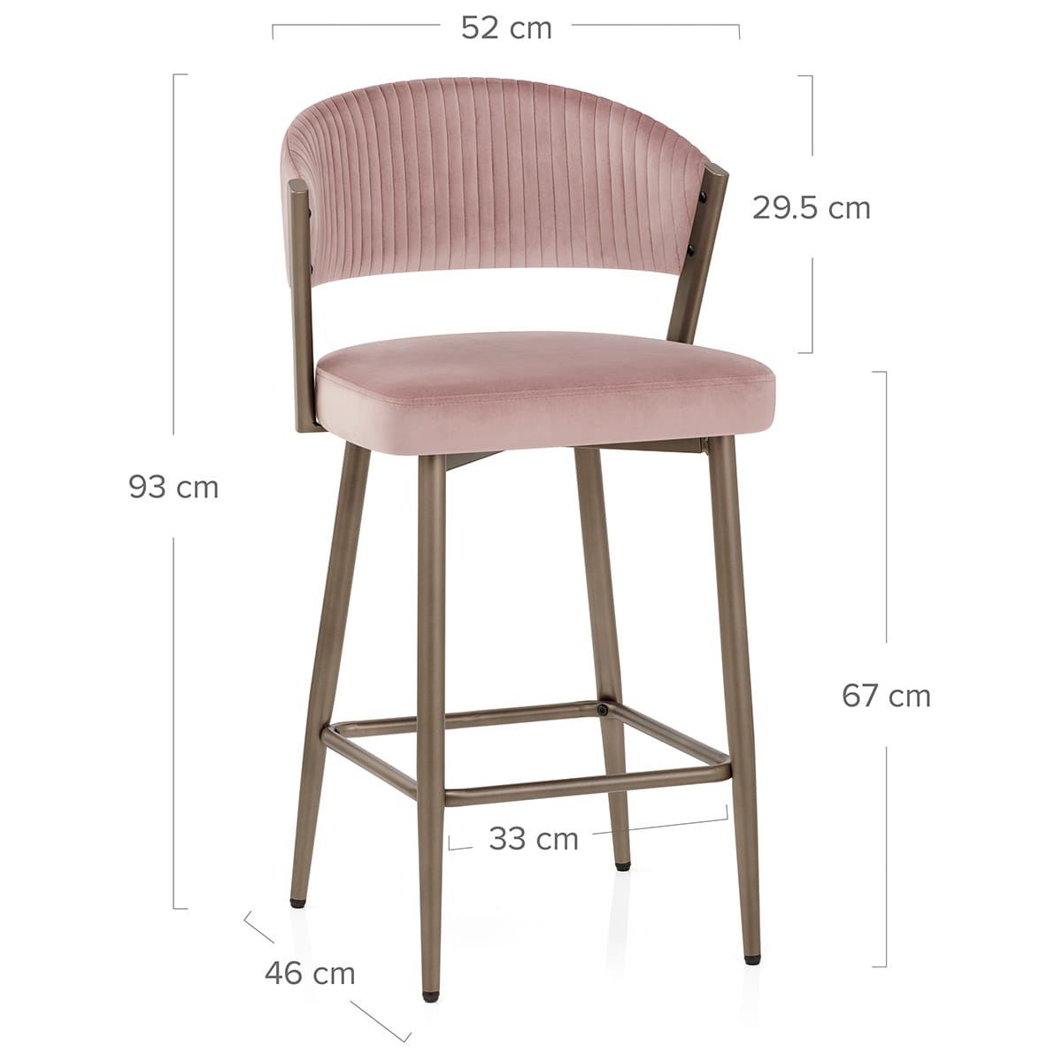 Sgabello da Bar Velluto - Lusso Rosa